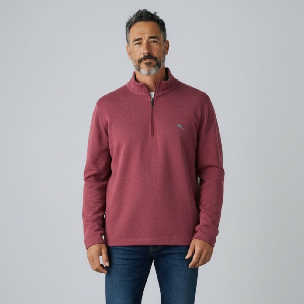 Tommy Bahama Palm Del‎ Mar Half-Zip Red Men's Size 3XL/TTTG Hawaii Vacation